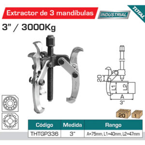 Torque Man EXTRACTOR DE POLEAS 3" 3 PATAS // TOTAL THTGP336